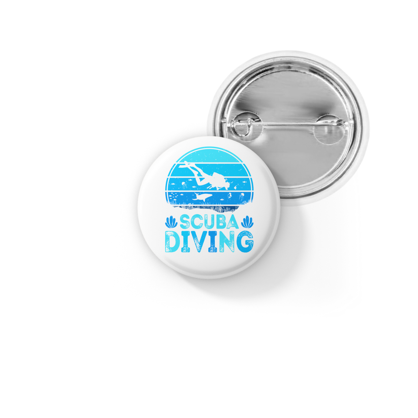 Scuba Diving Pin Back Button, Magnet
