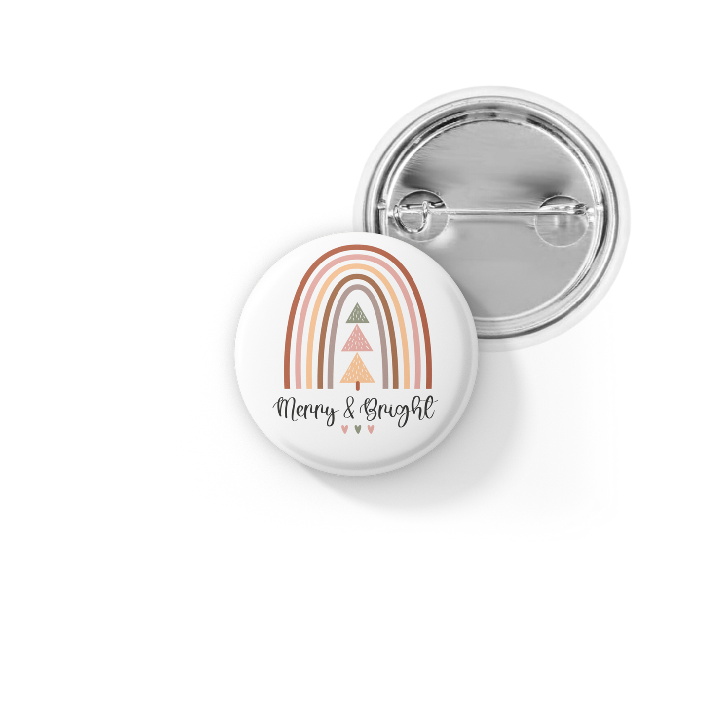 Merry & Bright Rainbow Pin Back Button, Magnet