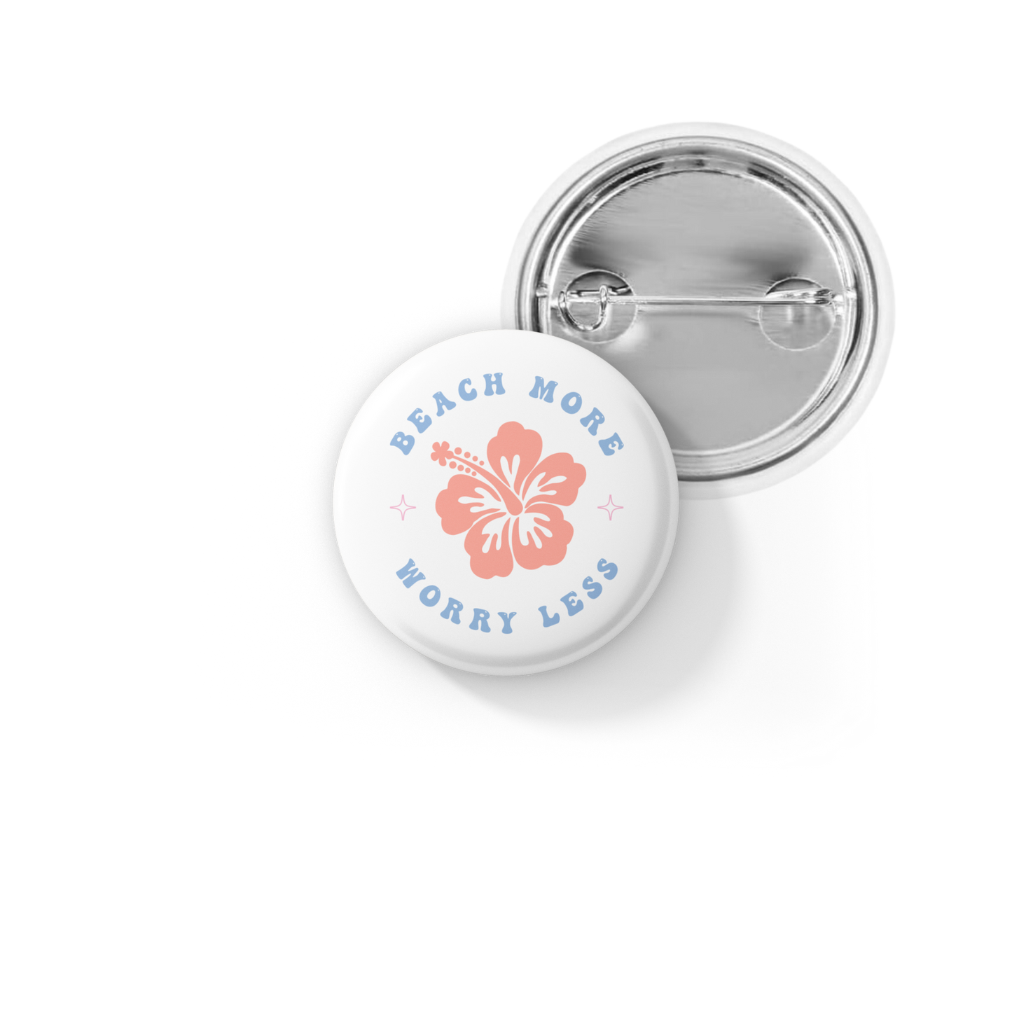 Beach More Worry Less Pin Back Button, Magnet