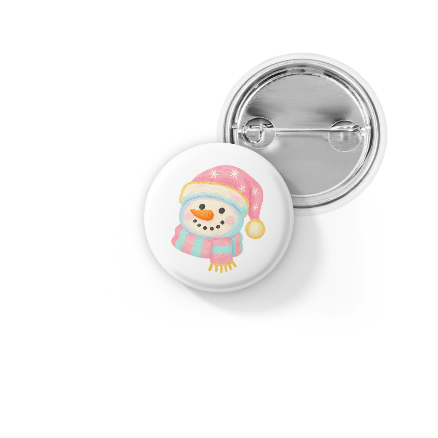 Snowman 2 Pin Back Button, Magnet
