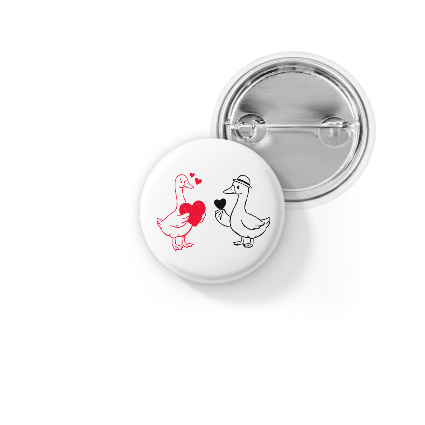 Valentine Goose Pin Back Button, Magnet