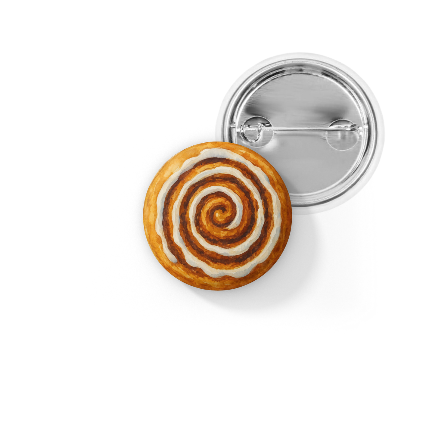 Cinnamon Roll Pin Pin Back Button, Magnet