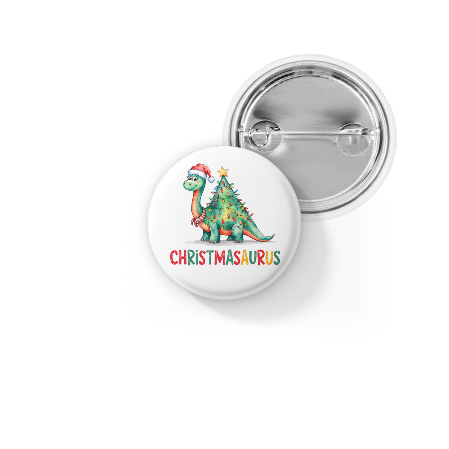 Christmasaurus Pin Pin Back Button, Magnet