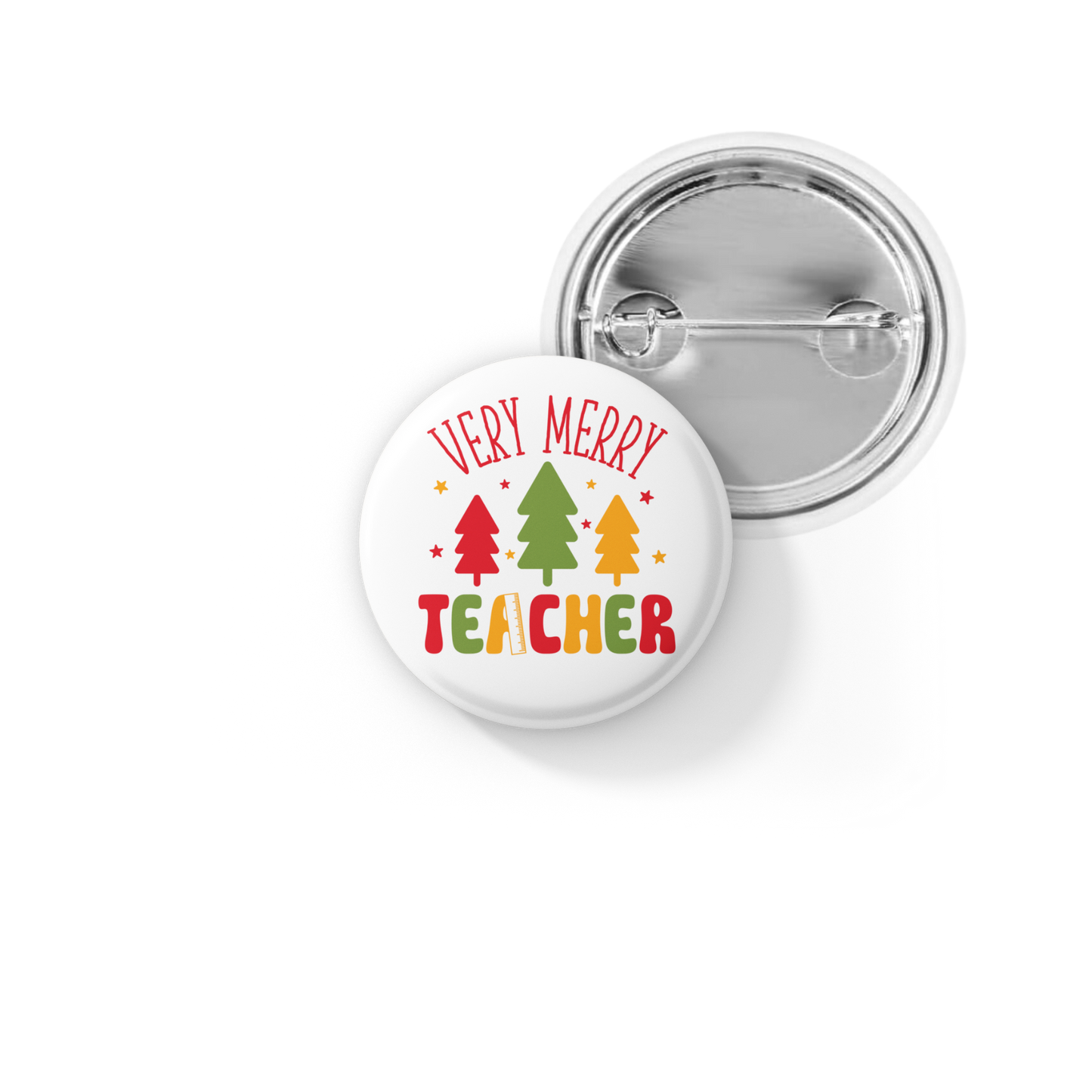 Very Merry Teacher Pin Back Button, Magnet