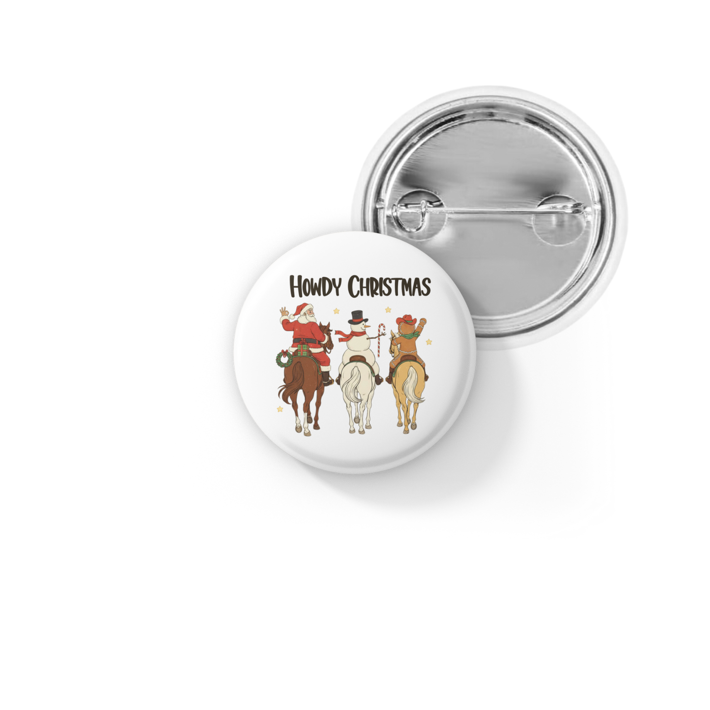 Howdy Christmas Pin Back Button, Magnet