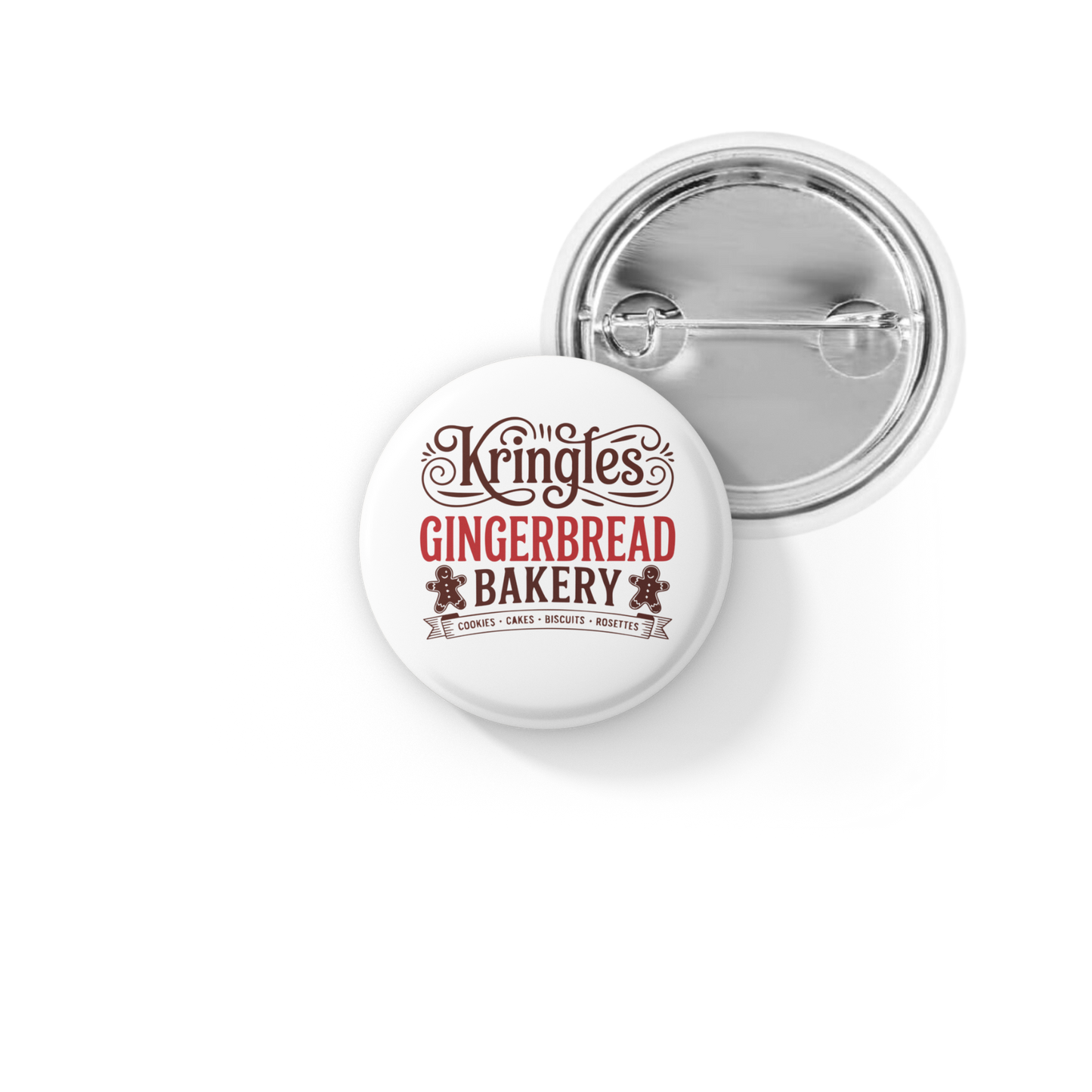 Kringles Gingerbread Bakery Pin Back Button, Magnet