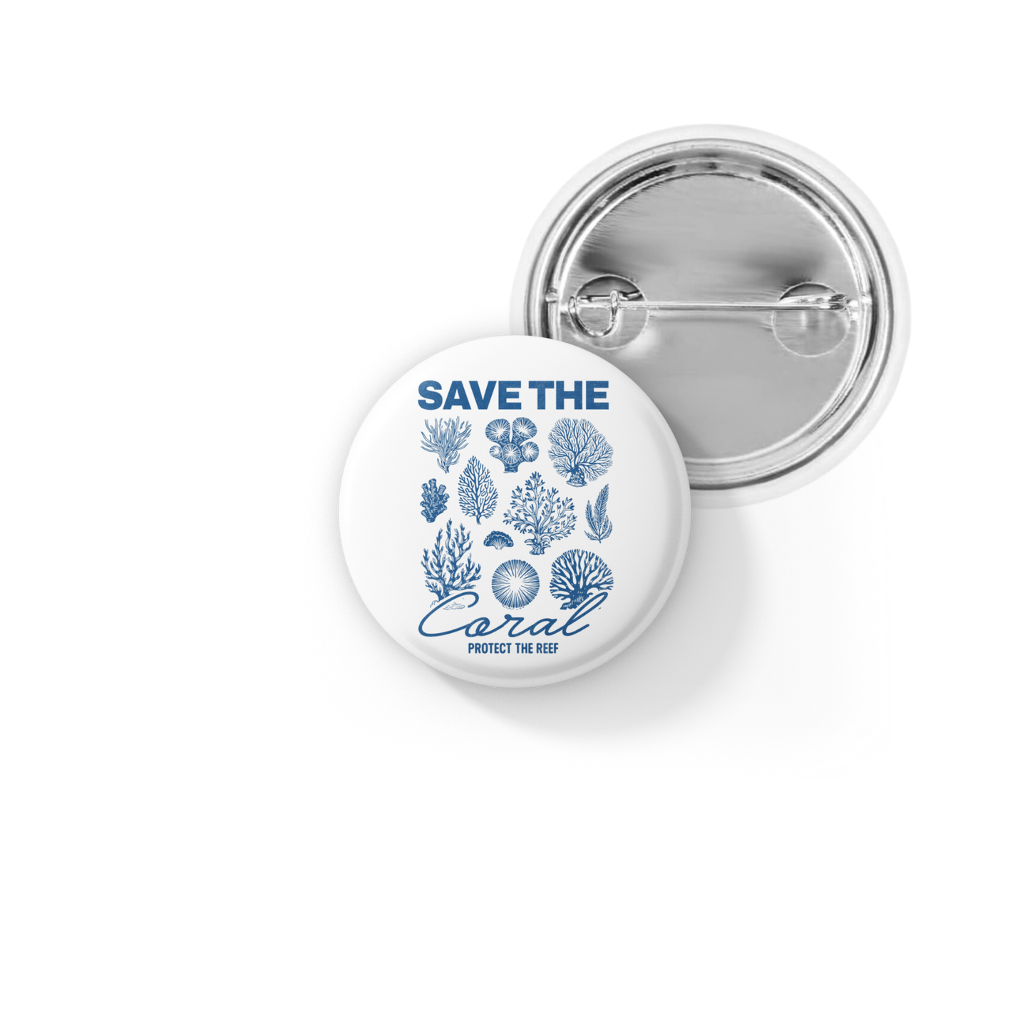 Save The Coral Protect The Reef Pin Back Button, Magnet