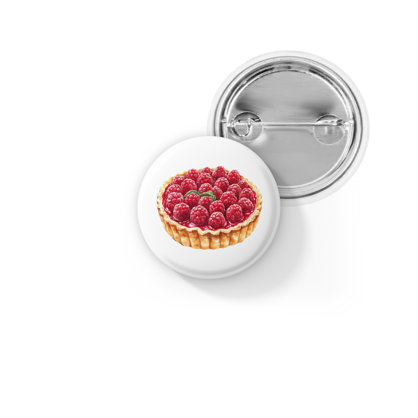 Raspberry Tart Pin Back Button, Magnet