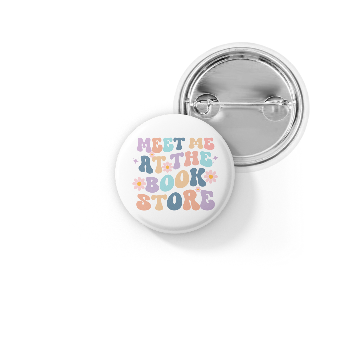 Meet Me At The Book Store Pin Back Button, Magnet