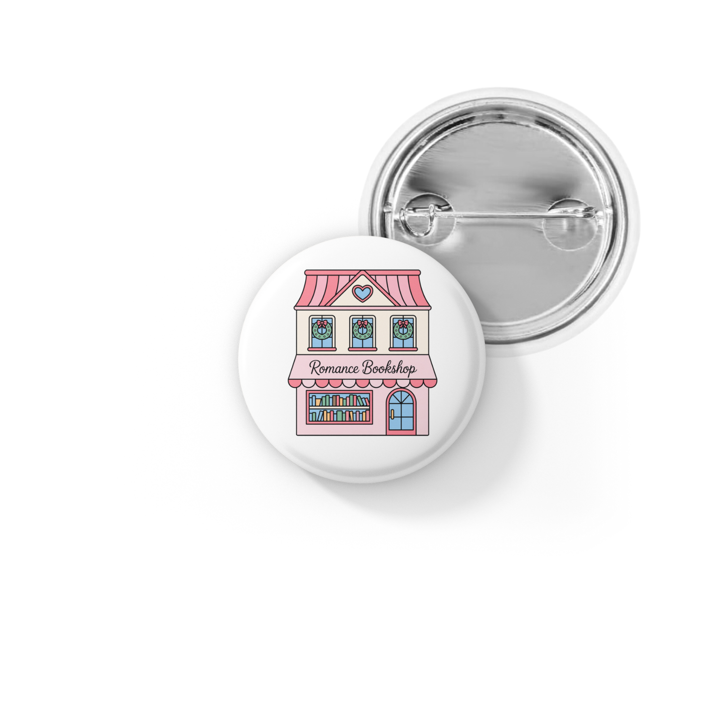 Romance Bookshop Pin Back Button, Magnet