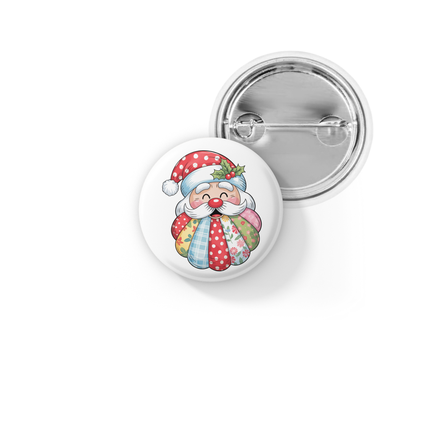 Quilted Snowman 2 Pin Back Button, Magnet