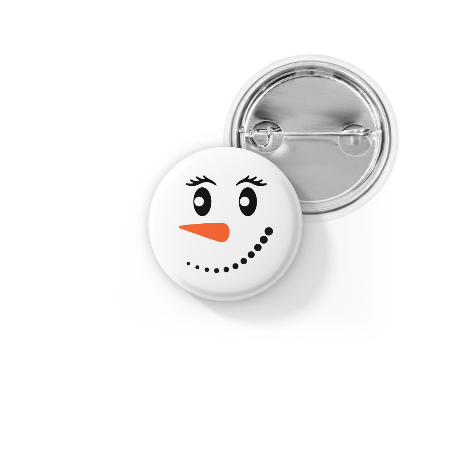 Snowman Face 8 Pin Back Button, Magnet