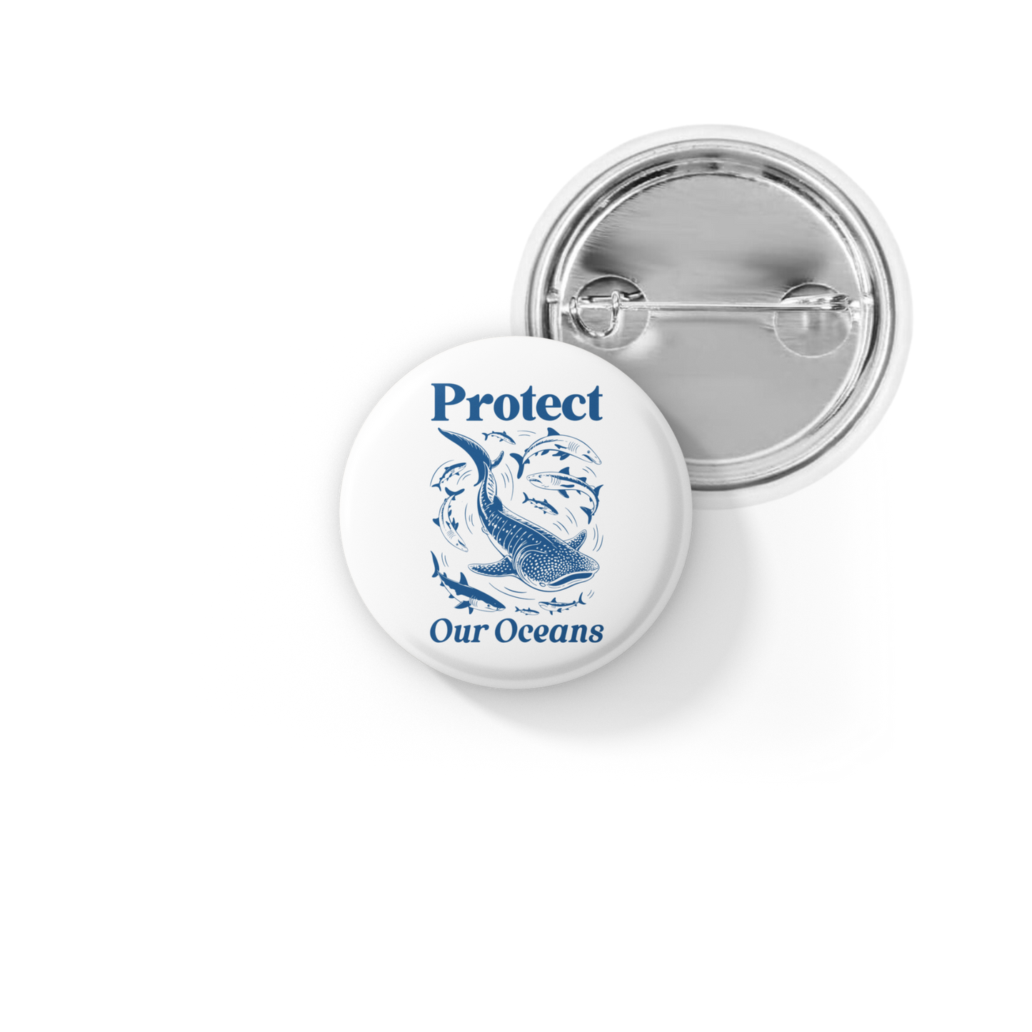 Protect Our Oceans Pin Back Button, Magnet