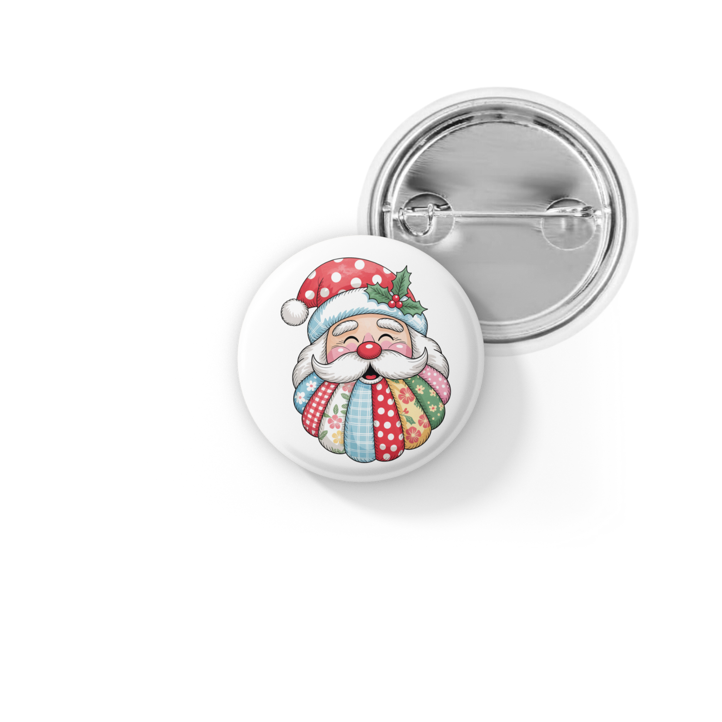 Quilted Snowman 3 Pin Back Button, Magnet