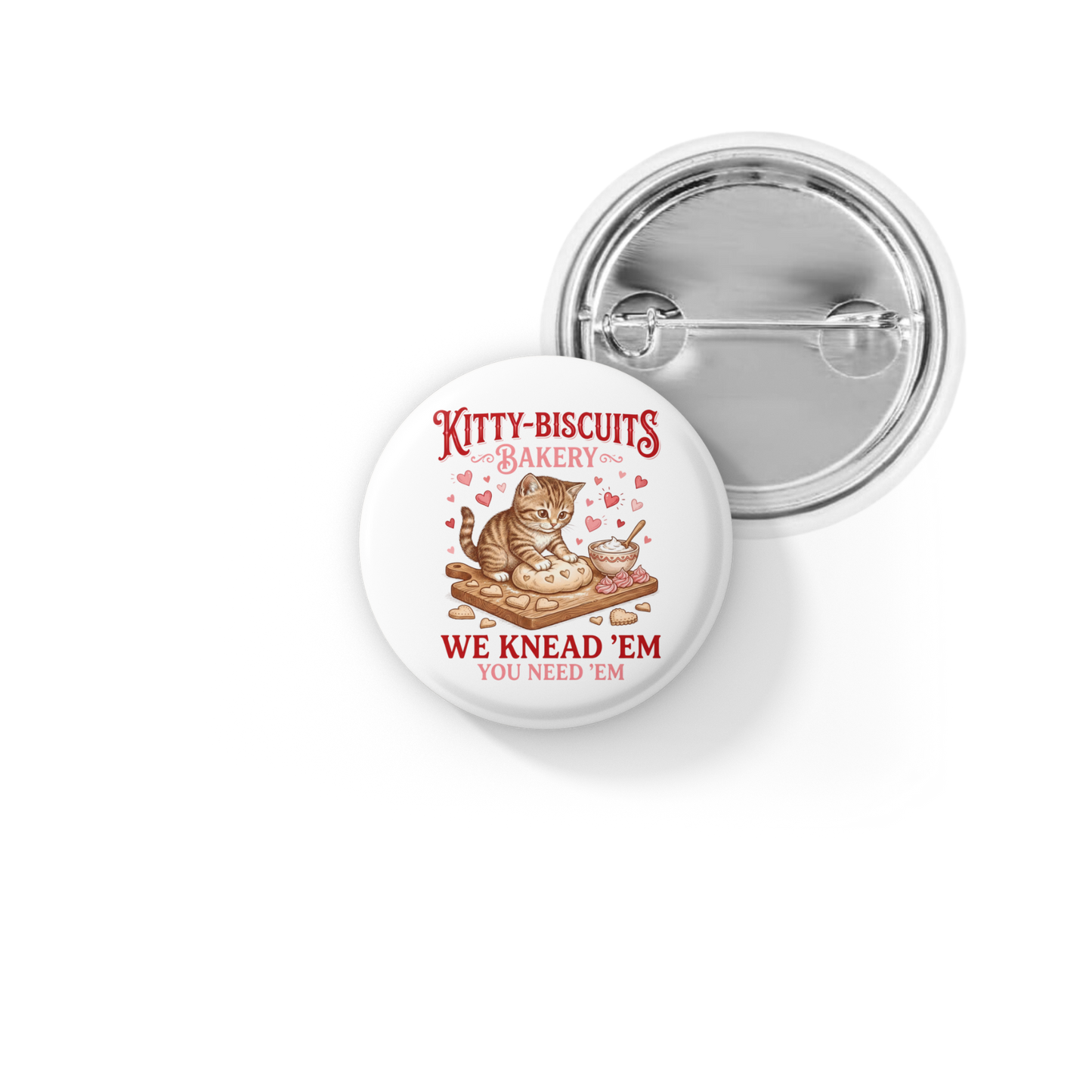 Kitty Biscuits Bakery Pin Back Button, Magnet