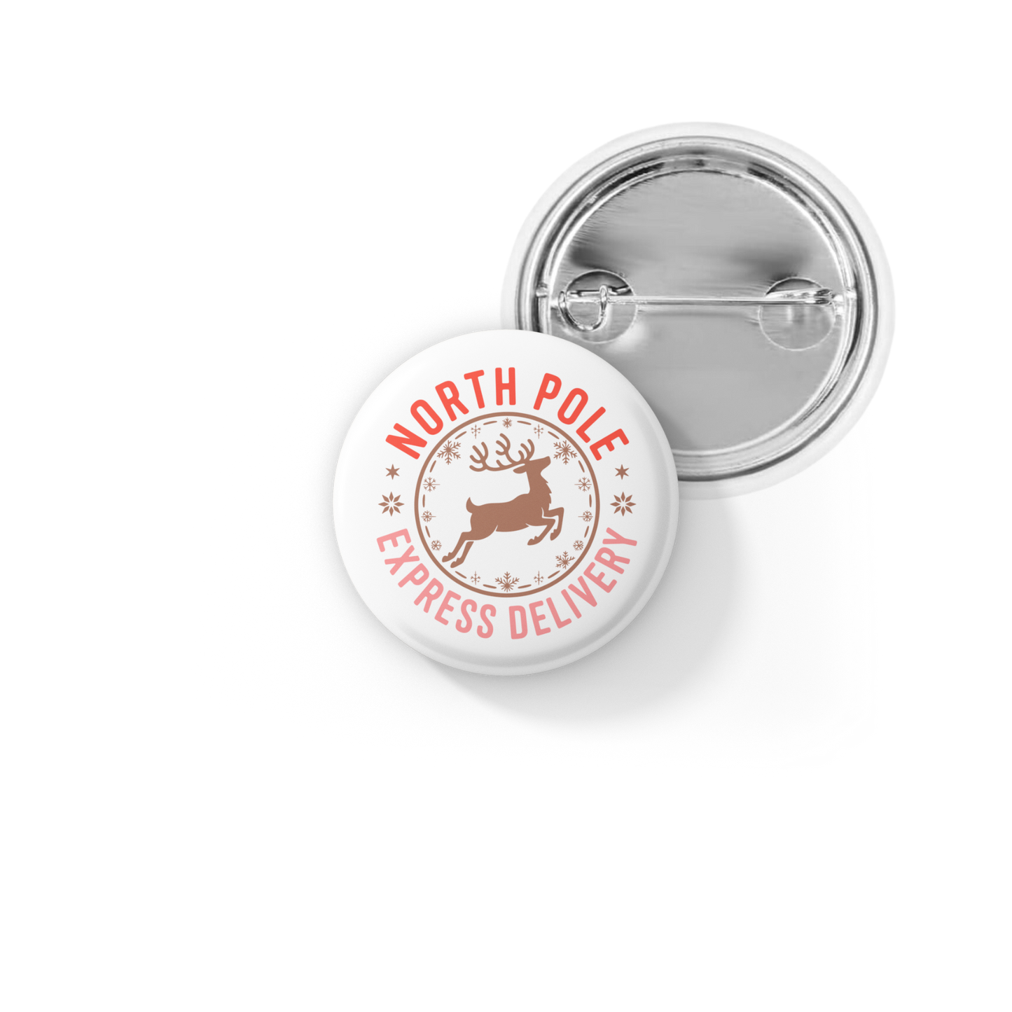 North Pole Express Delivery Pin Back Button, Magnet