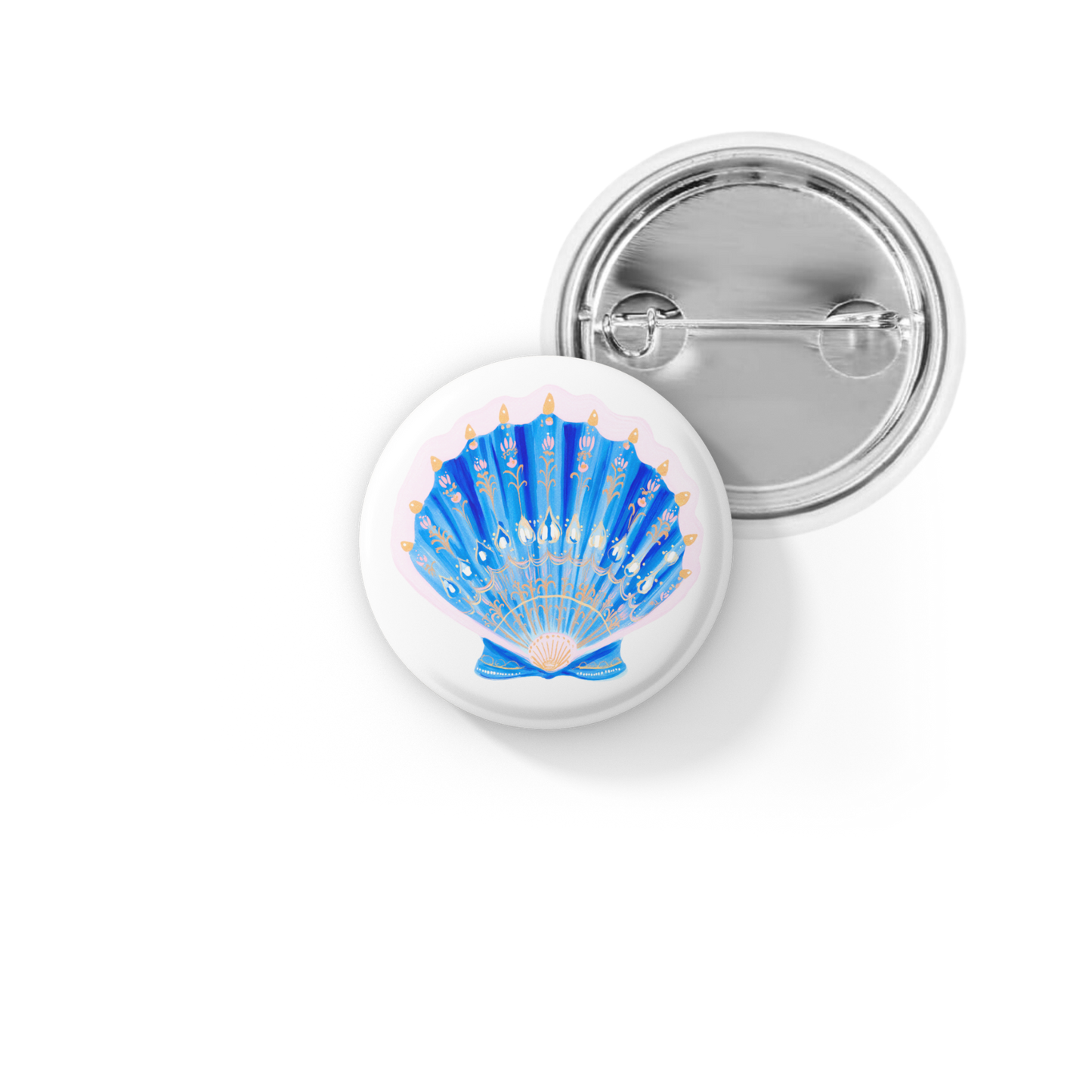 Blue Shell Pin Back Button, Magnet