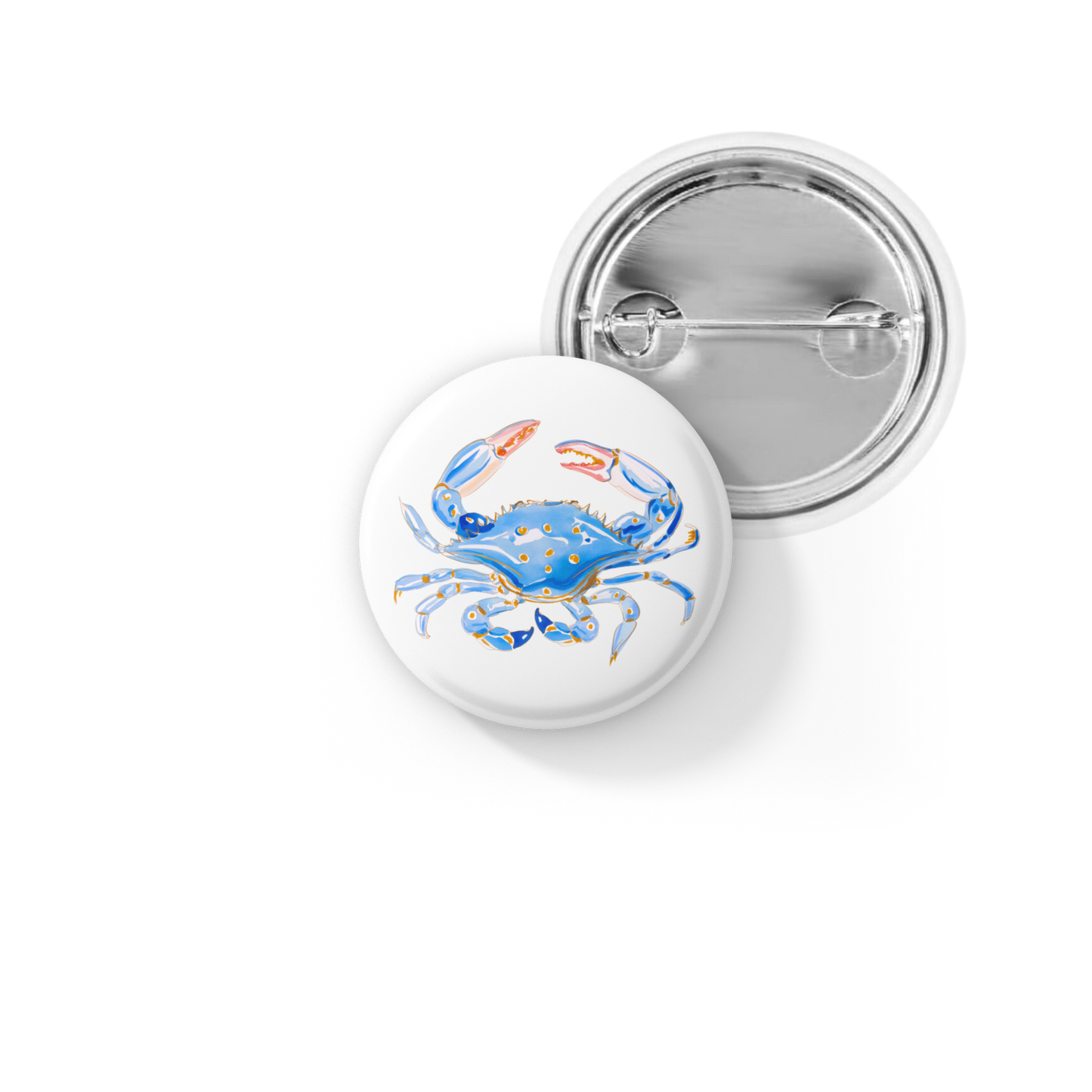 Blue Crab Pin Back Button, Magnet