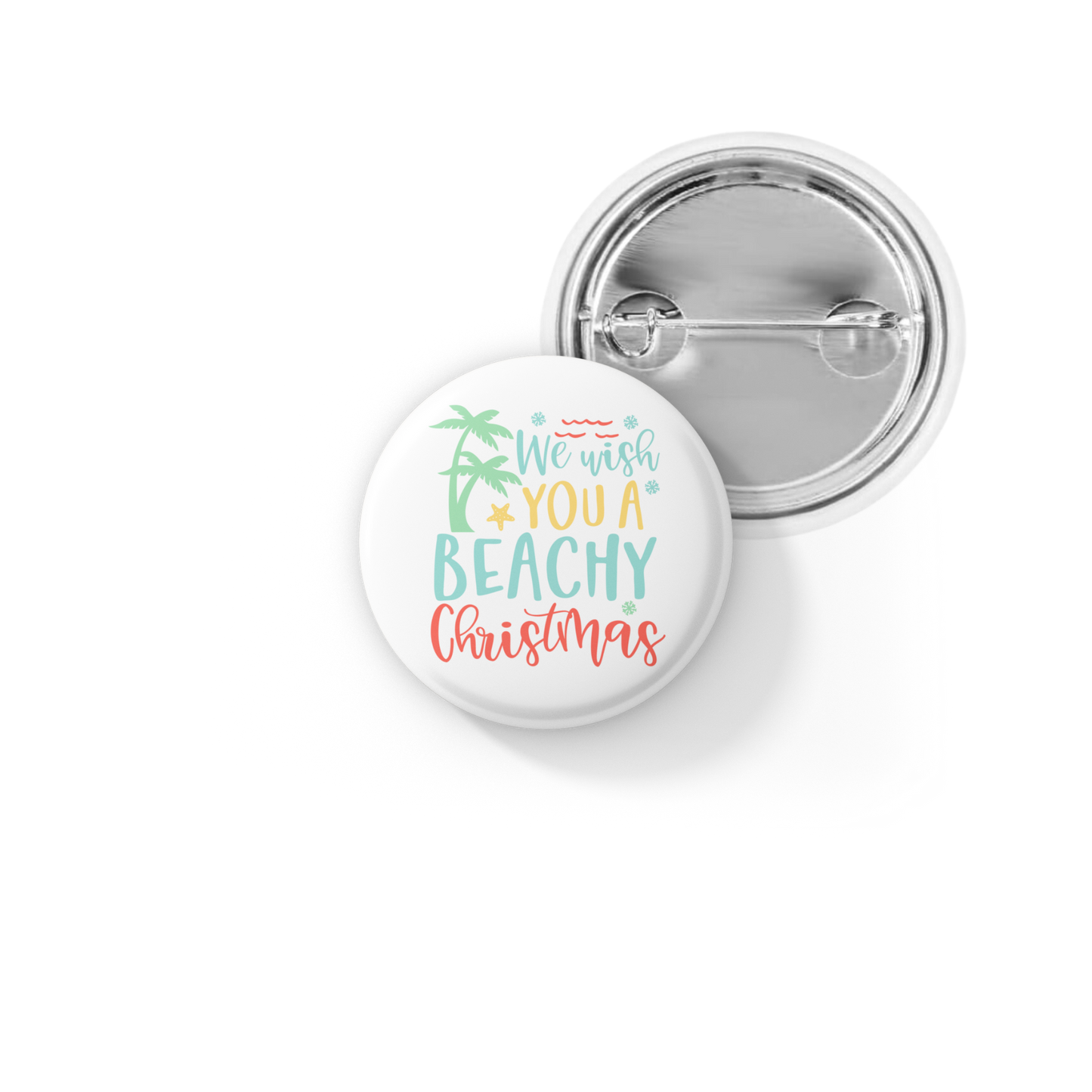 We Wish You A Beachy Christmas Pin Back Button, Magnet