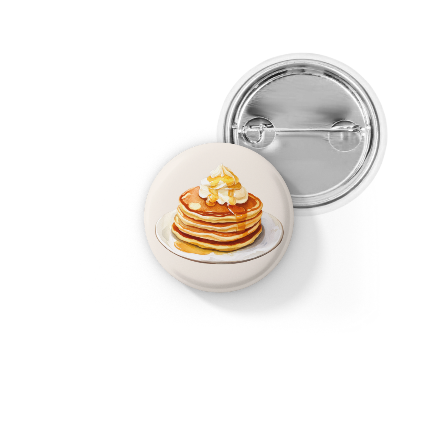 Pancakes With Whipped Cream Pin Back Button, Magnet