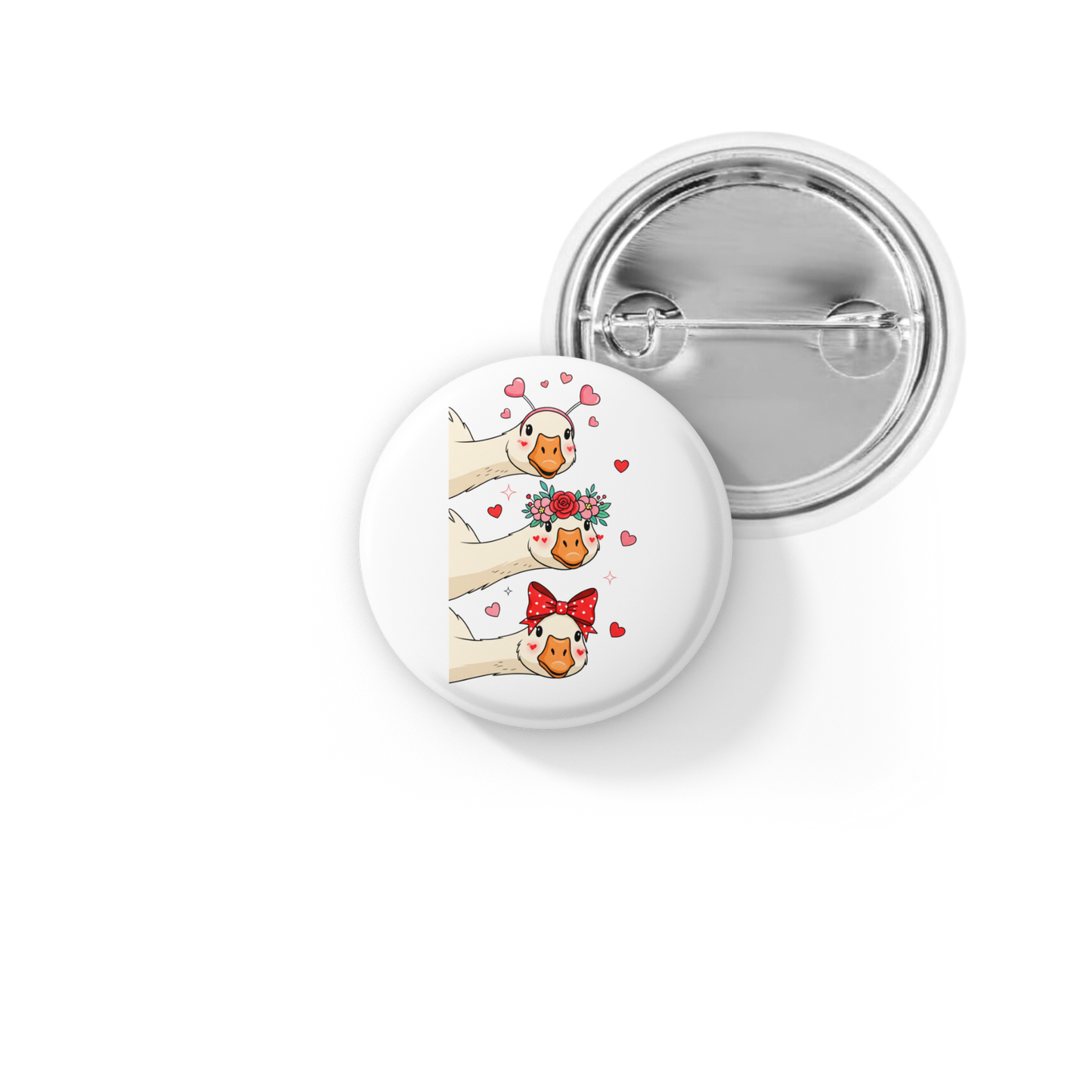 Valentine Goose Pin Back Button, Magnet
