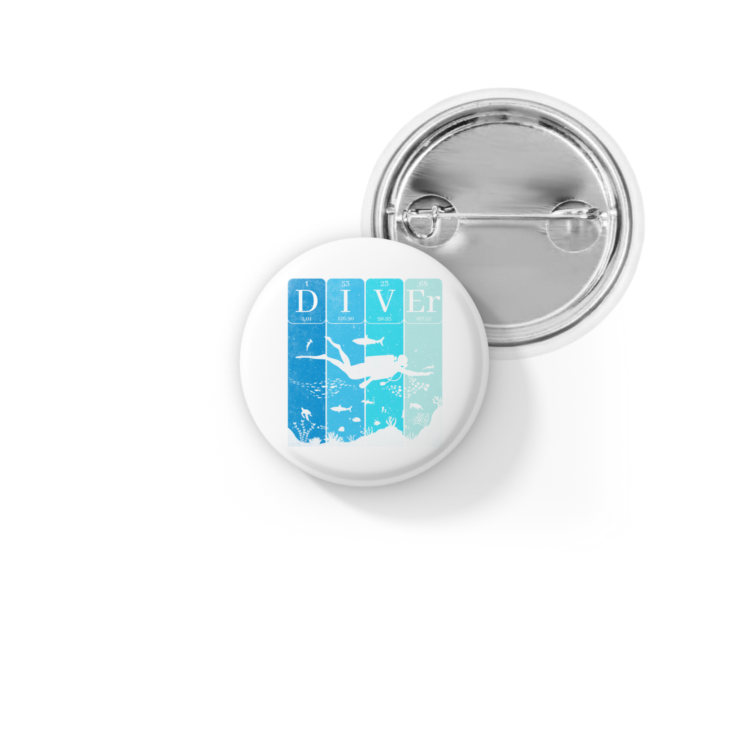 Diver Pin Back Button, Magnet
