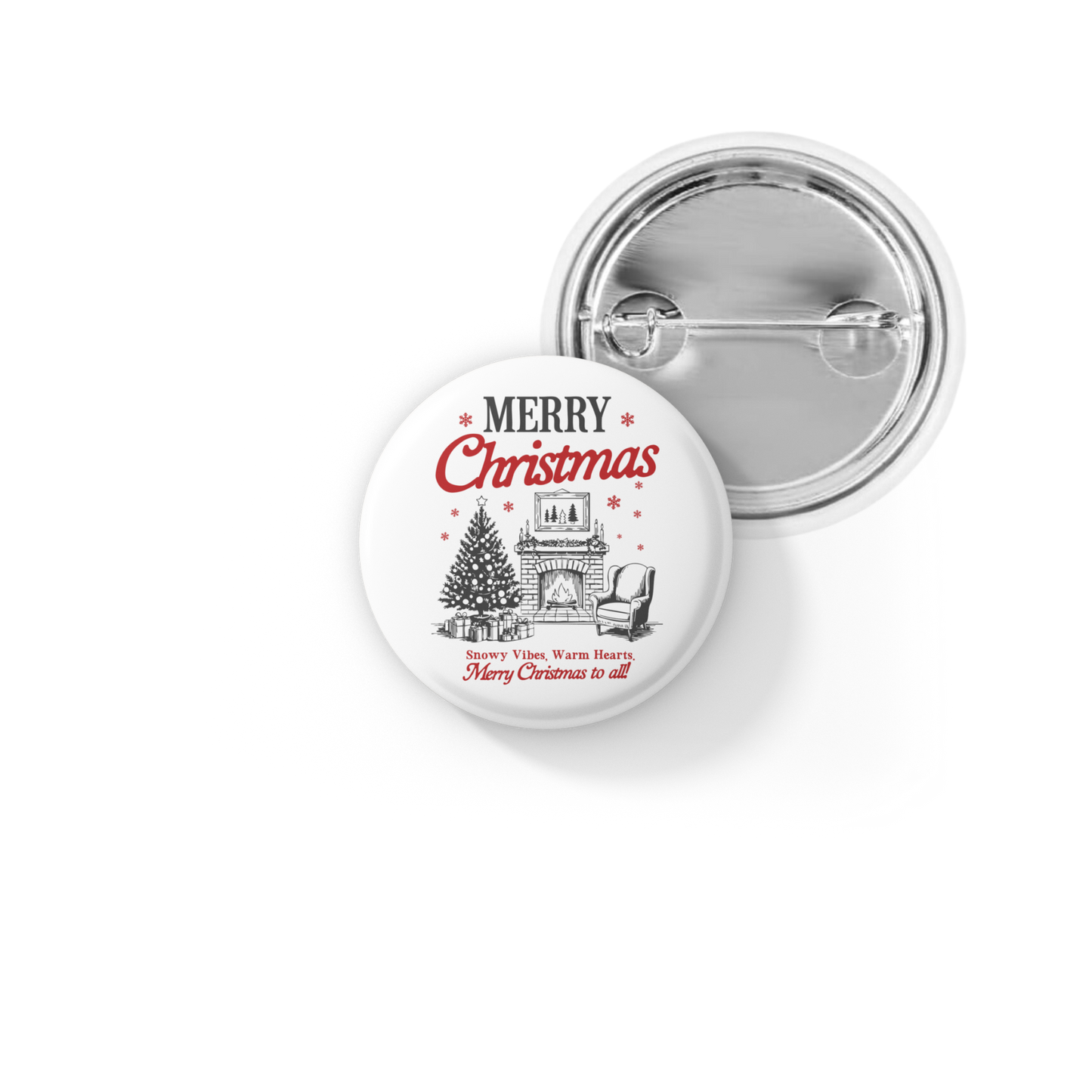 Merry Christmas Pin Back Button, Magnet