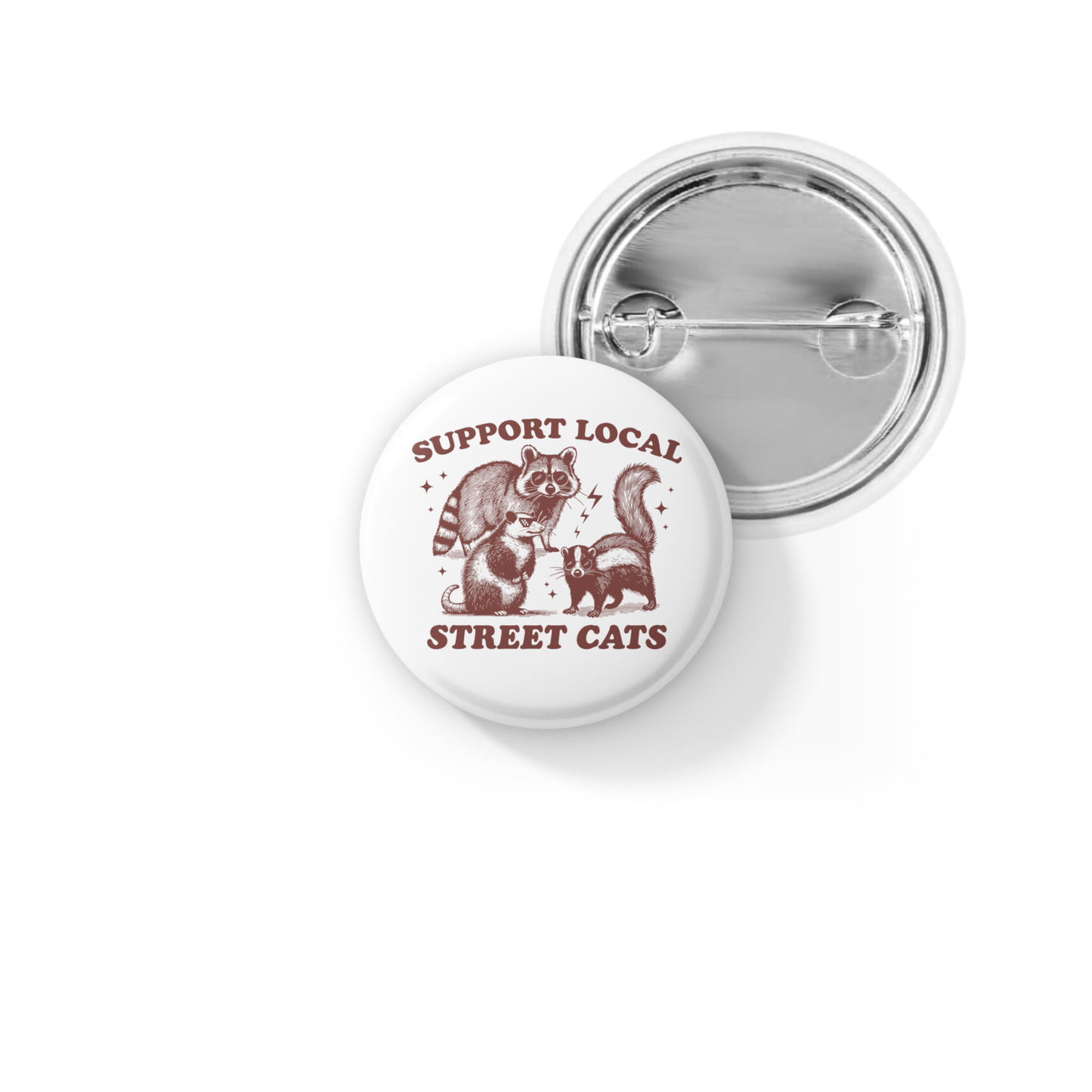 Support Local Street Cats Pin Back Button, Magnet
