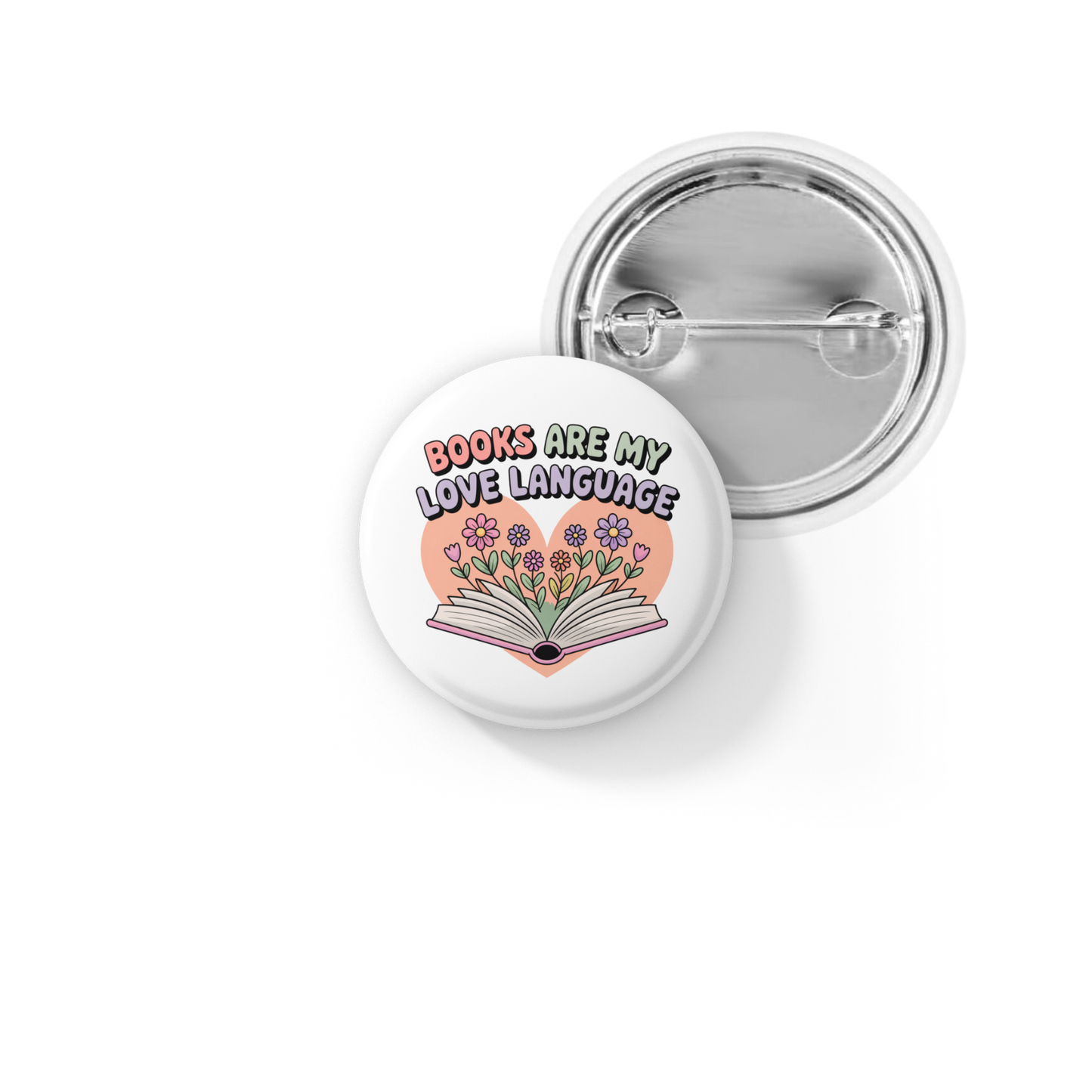 Books Are My Love Language Pin Back Button, Magnet