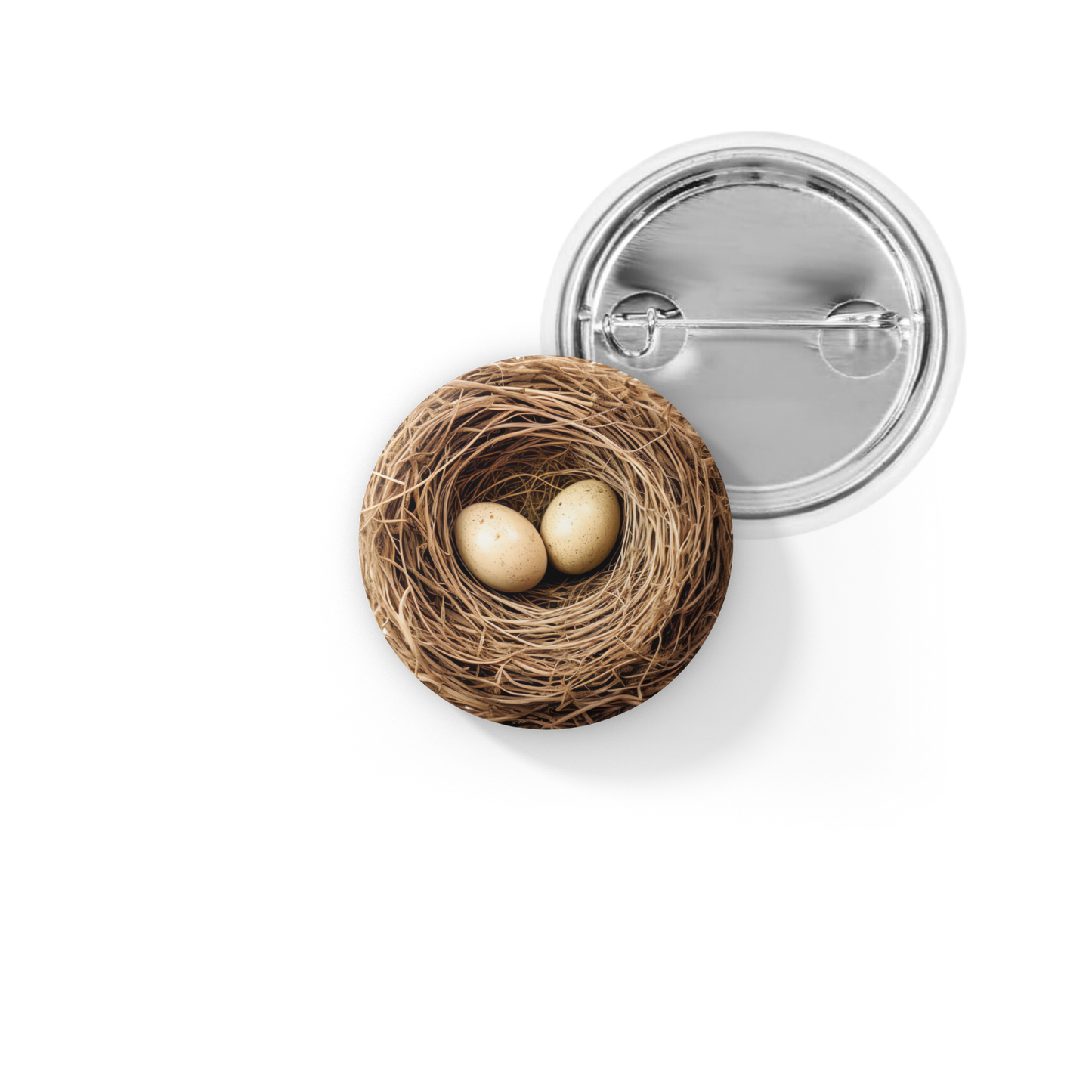 Bird Nest Pin Back Button, Magnet