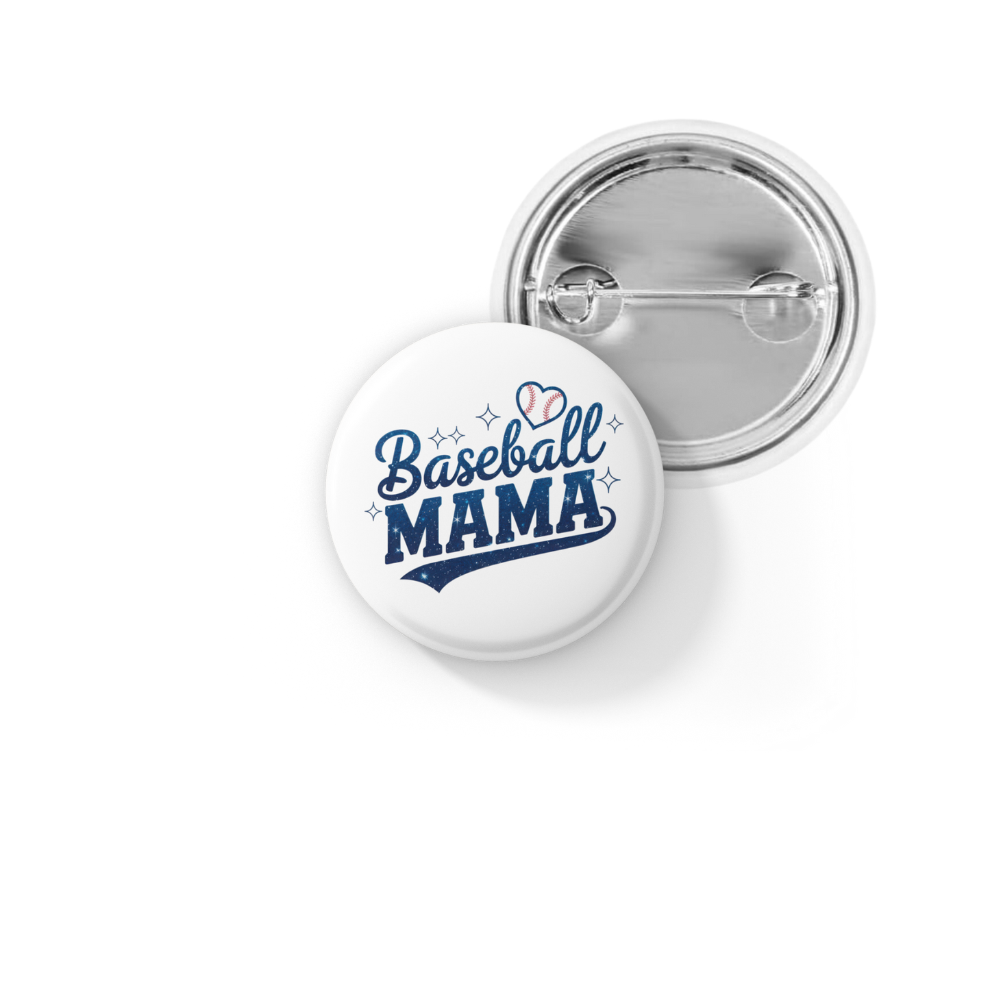 Baseball Mama Pin Back Button, Magnet