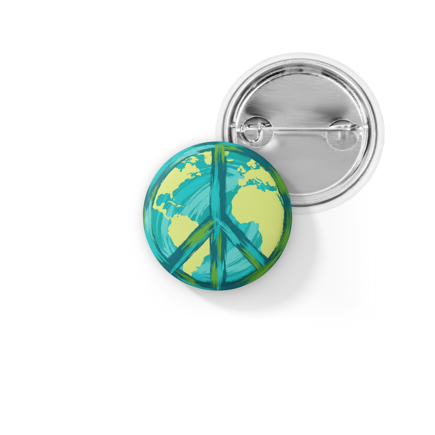Earth Peace Pin Back Button, Magnet