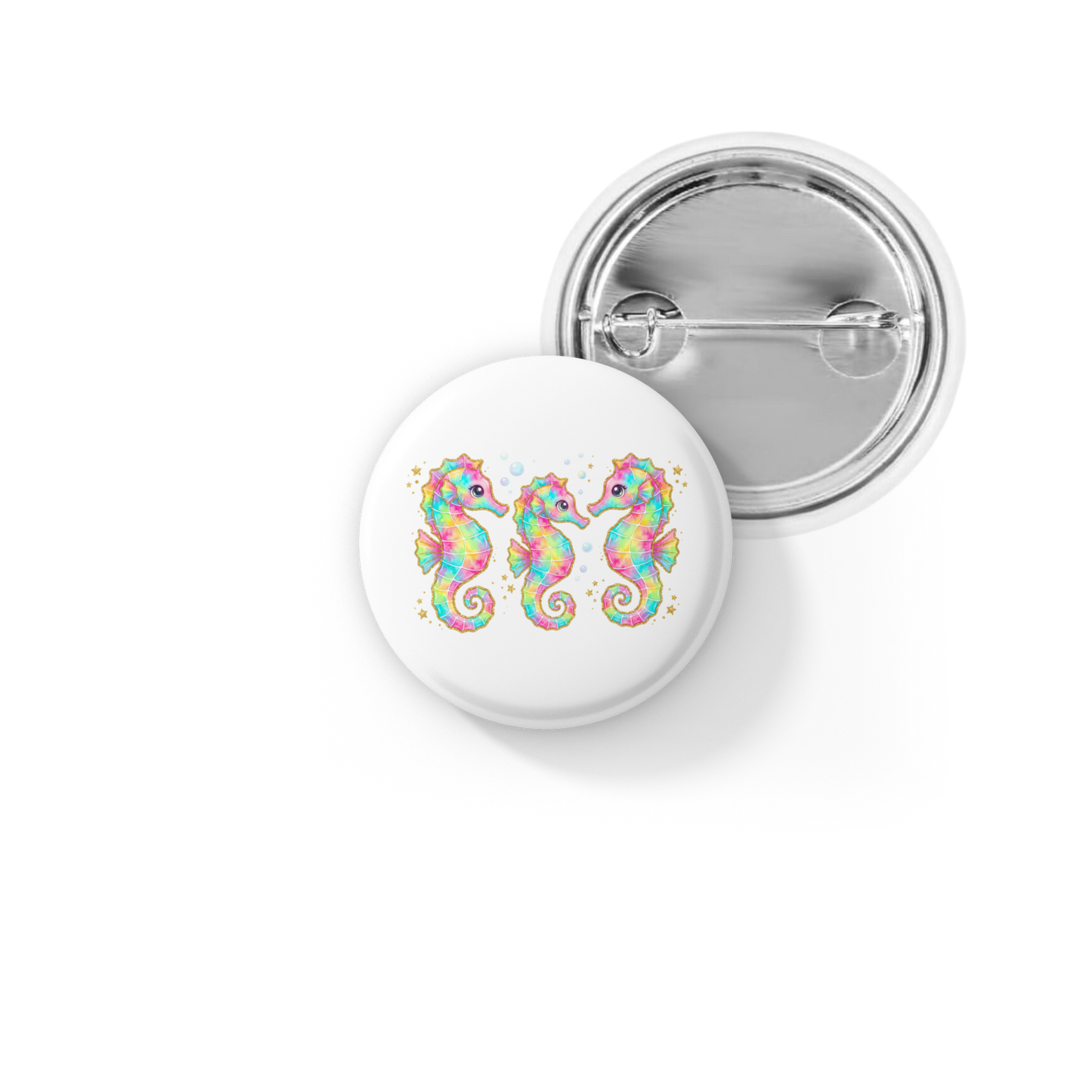 Seahorses Pastel Pin Back Button, Magnet