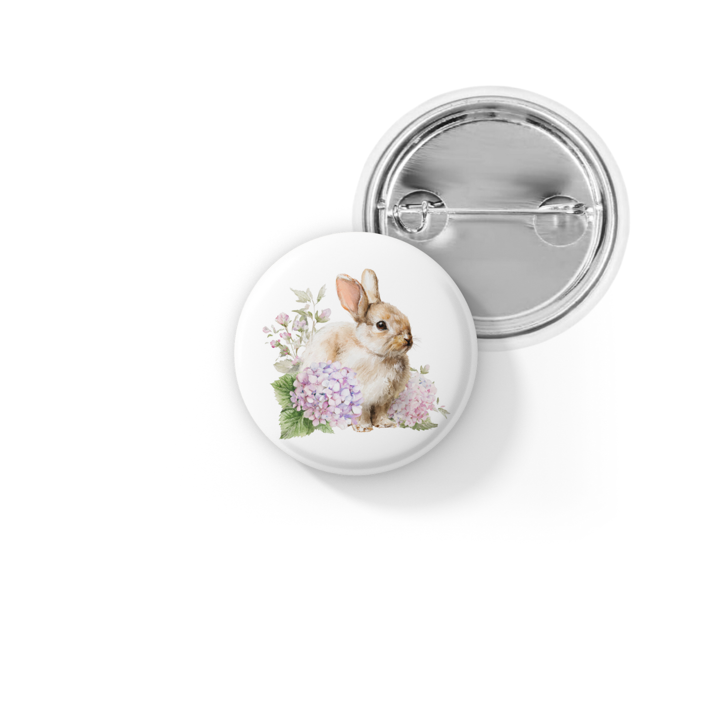 Floral Bunny 3 Pin Back Button, Magnet