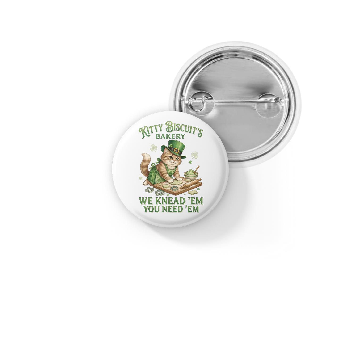 Kitty Biscuits Bakery Pin Back Button, Magnet