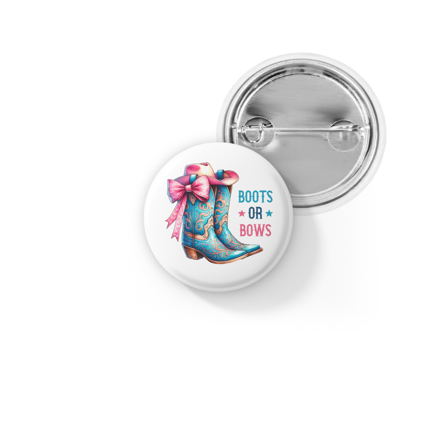 Boots or Bows Pin Back Button, Magnet