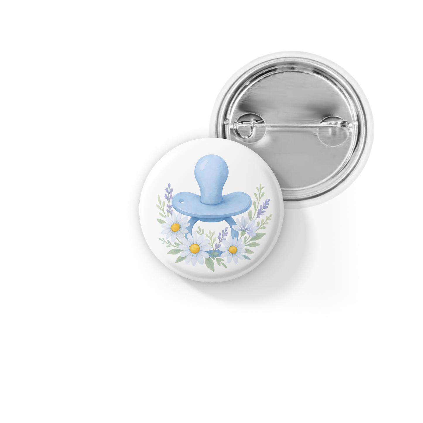 Baby Boy Pacifier Pin Back Button, Magnet