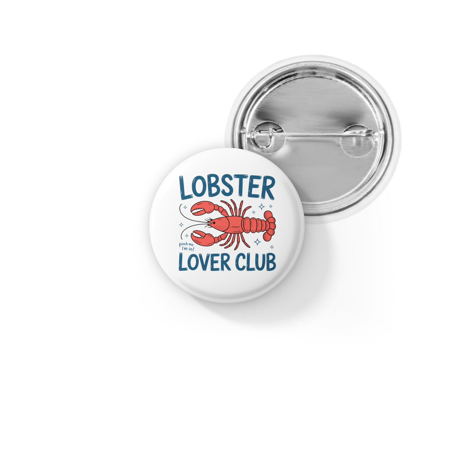 Lobster Lover Club Pin Back Button, Magnet