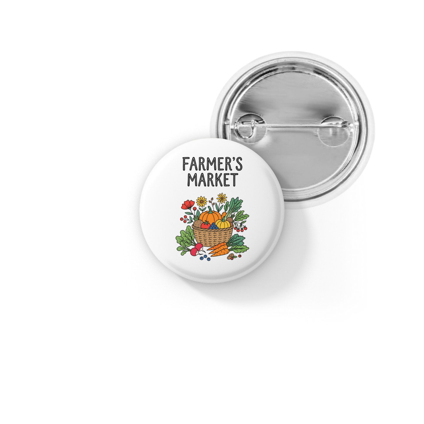 Farmers Market Pin Back Button, Magnet