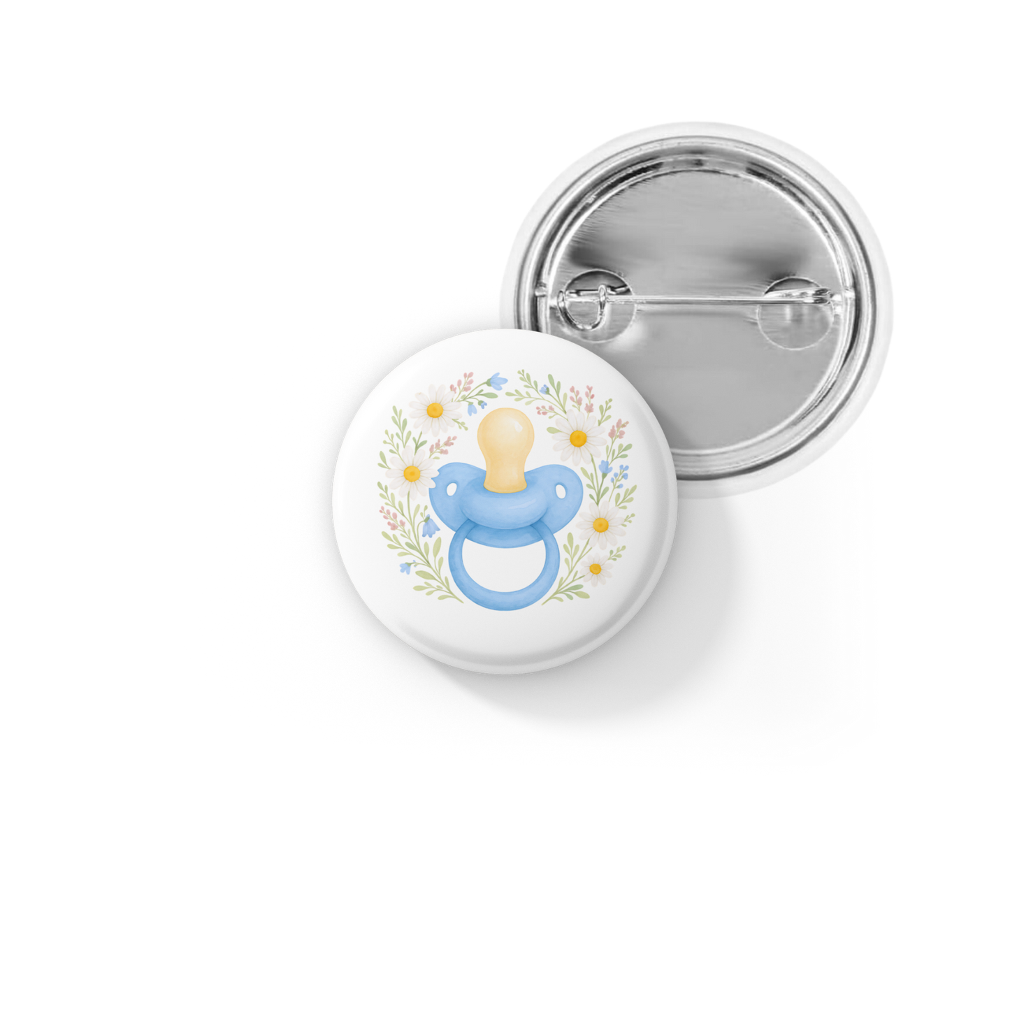 Baby Boy Pacifier Pin Back Button, Magnet