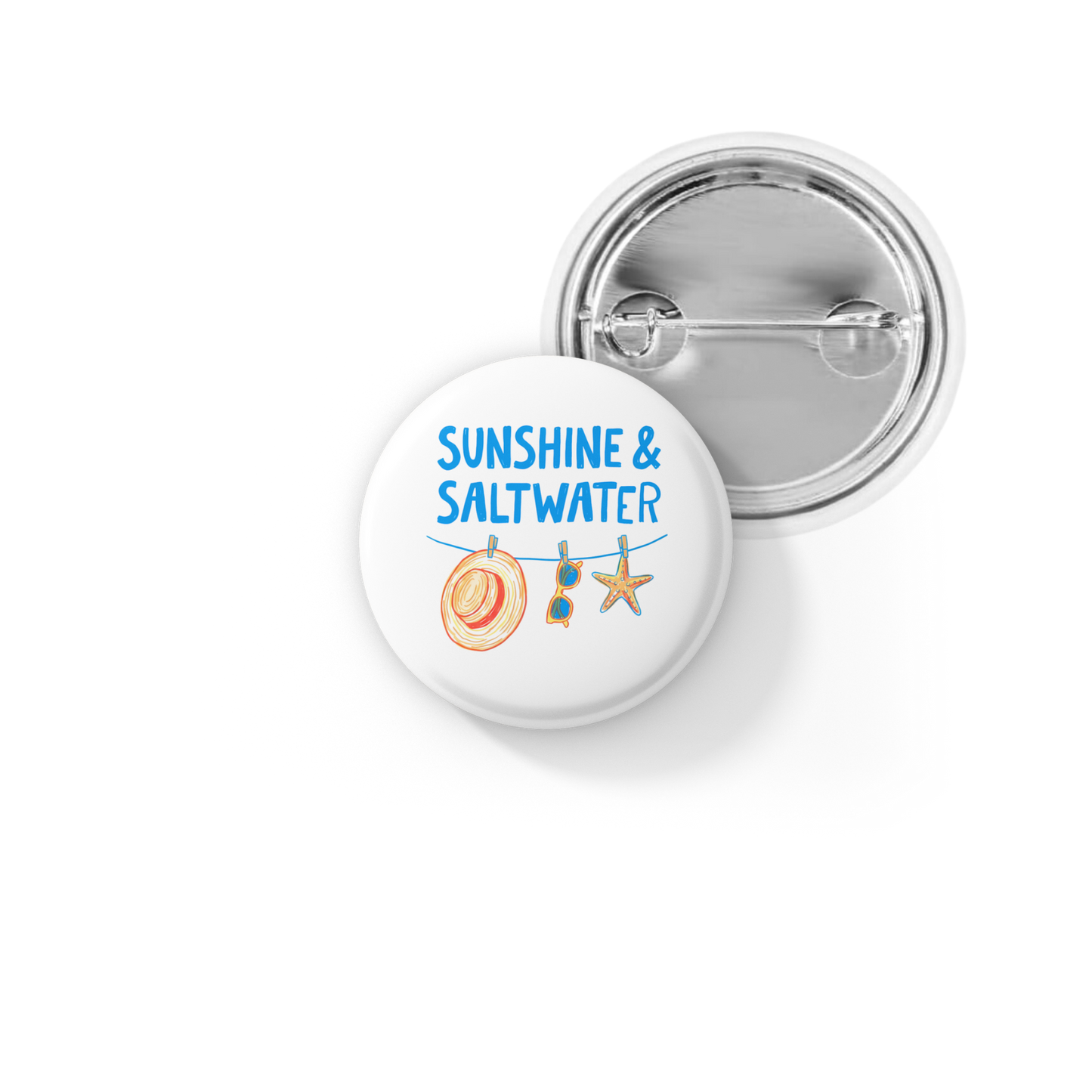 Sunshine and Saltwater Pin Back Button, Magnet