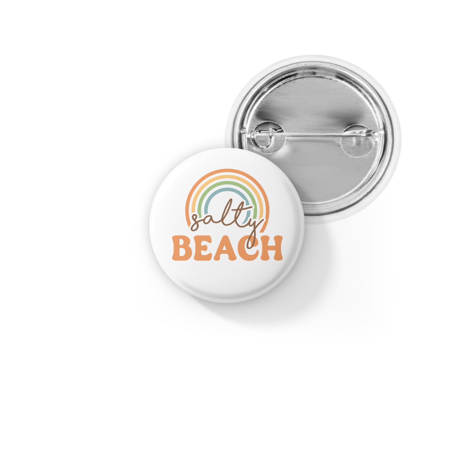 Salty Beach Pin Back Button, Magnet