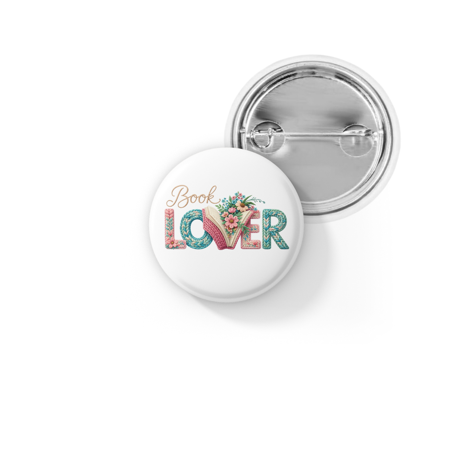Book Lover Pin Back Button, Magnet