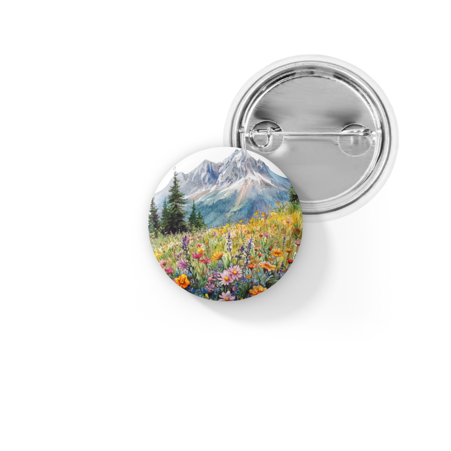 Mountain Wildflower Pin Back Button, Magnet