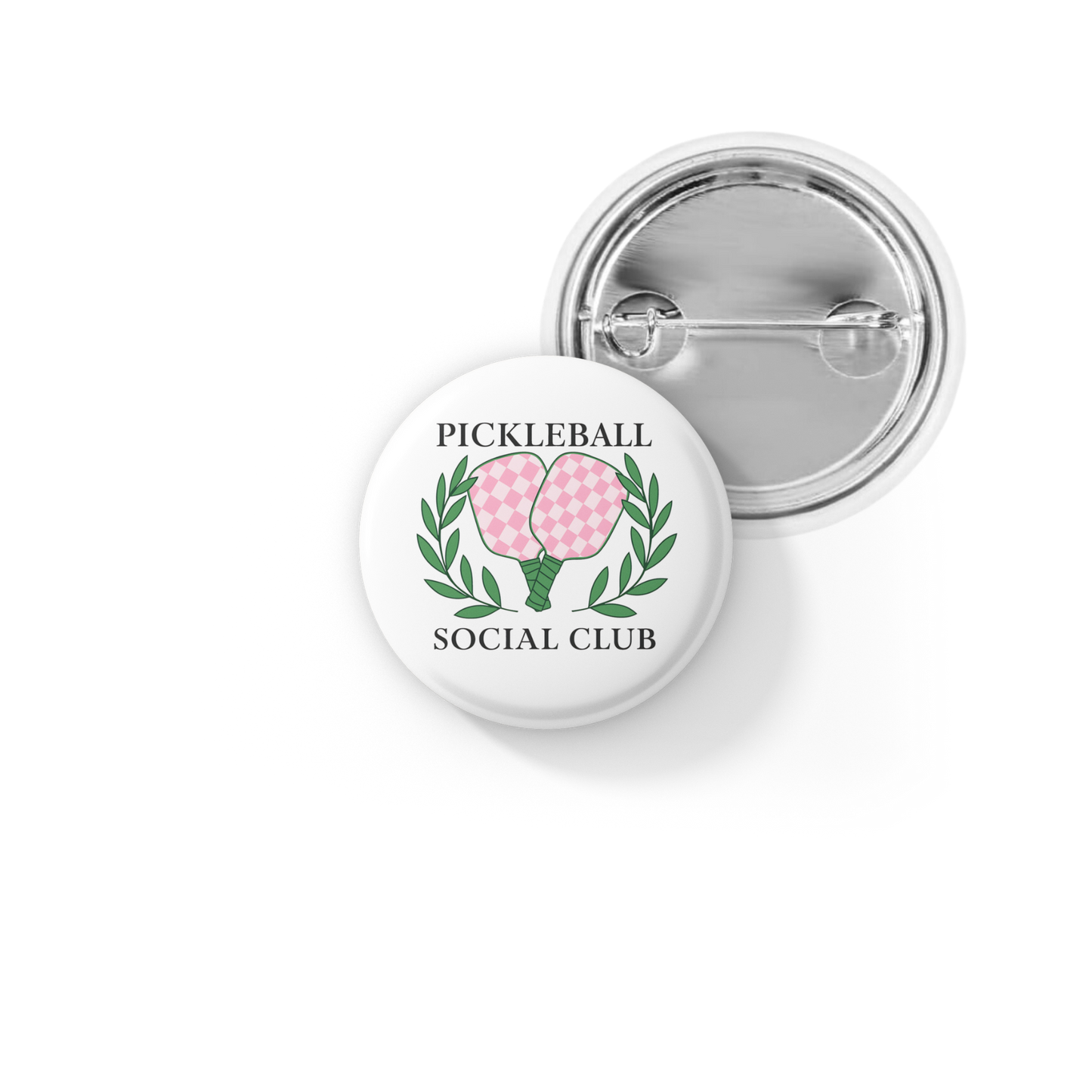 Pickleball Social Club Pin Back Button, Magnet