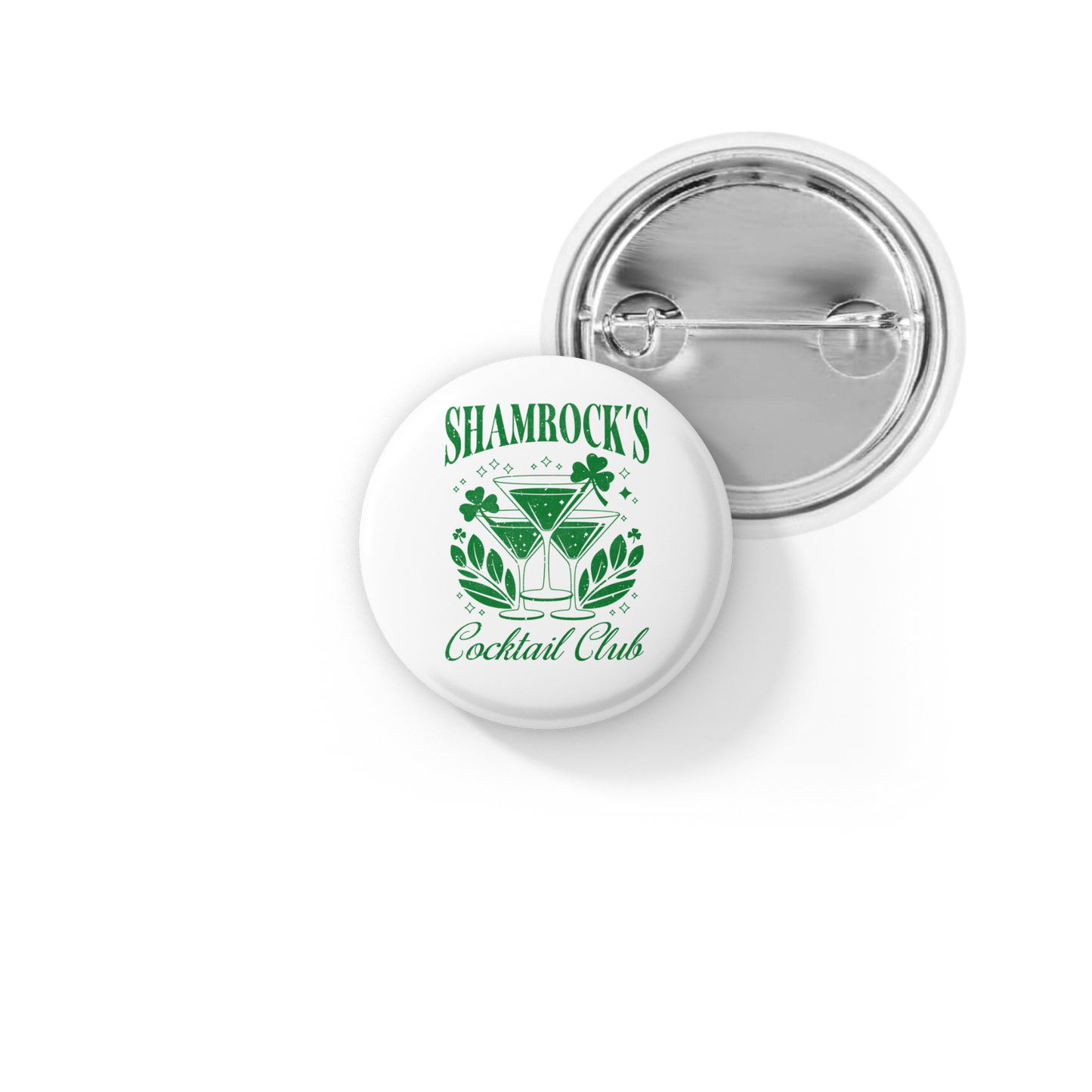 Shamrock's Cocktail Club Pin Back Button, Magnet
