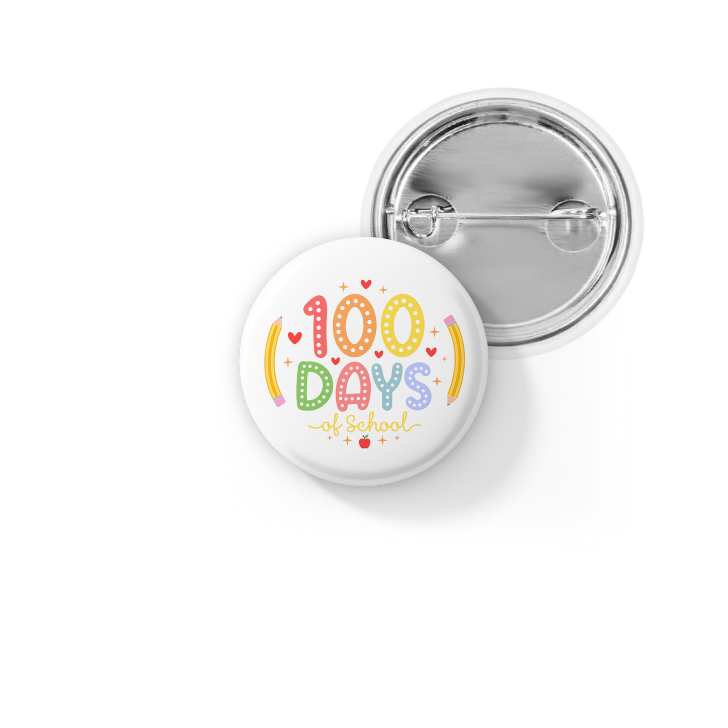 100 Days of School Pin Back Button, Magnet