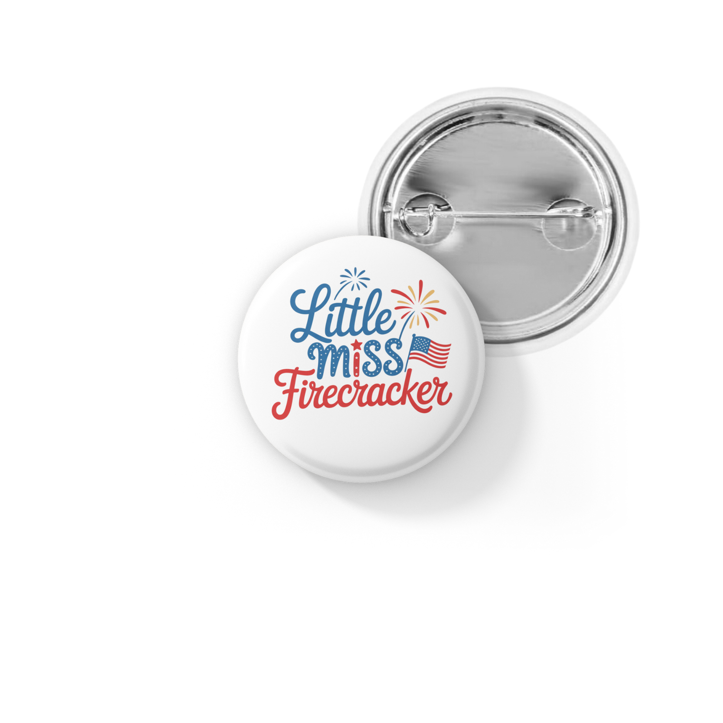 Little Miss Firecracker Pin Back Button, Magnet