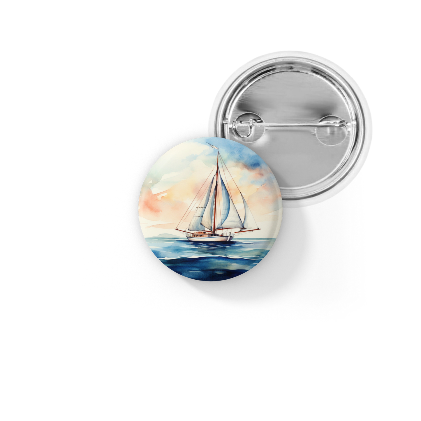 Sail Boat 5 Pin Back Button, Magnet