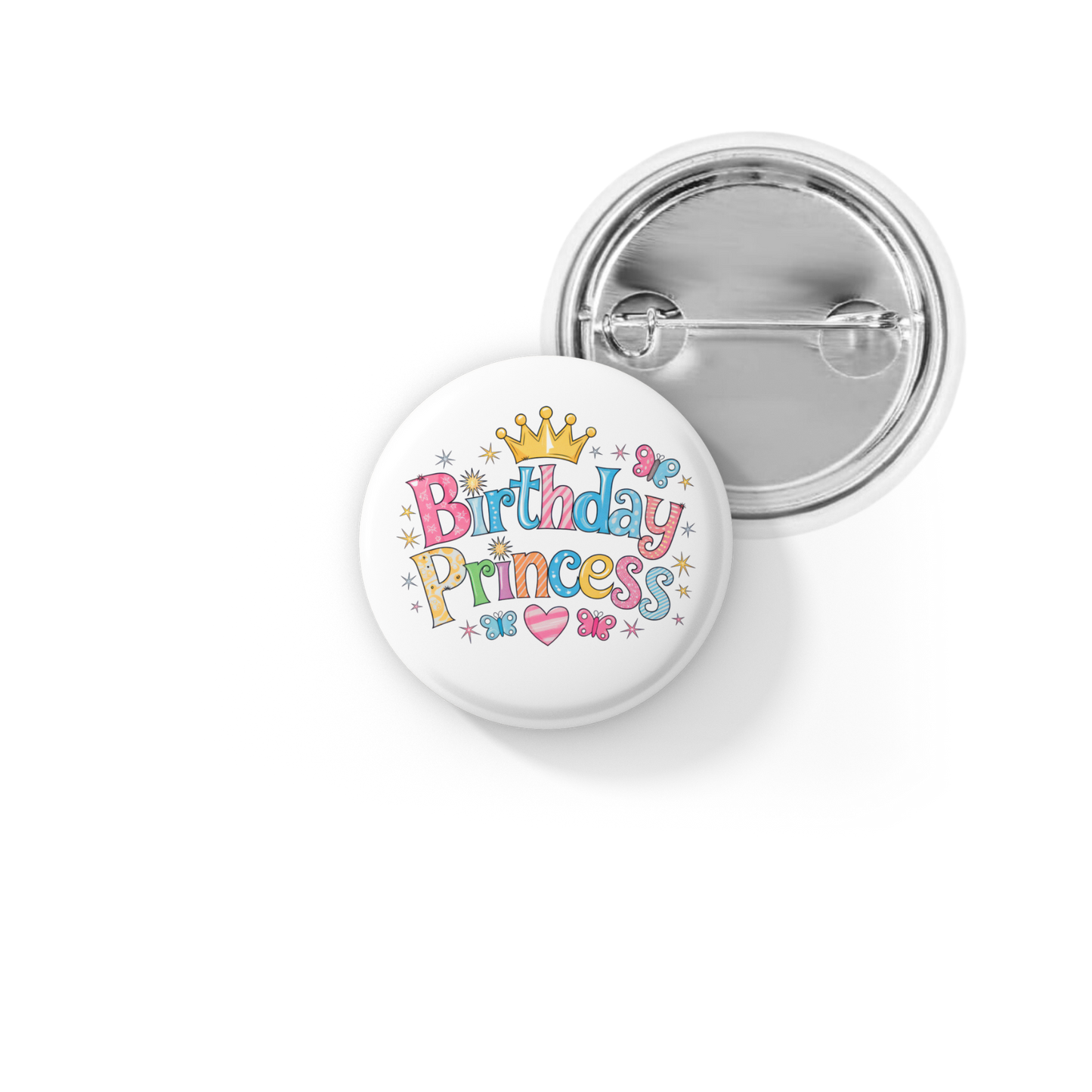 Birthday Princess Truck Pin Back Button, Magnet